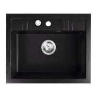 Chiuveta bucatarie FERRO granit, cuva dreptunghiulara 329x560 mm, adancime 176 mm, MEZZO II DRGM1/48/58BA Grafit  48X58 cm