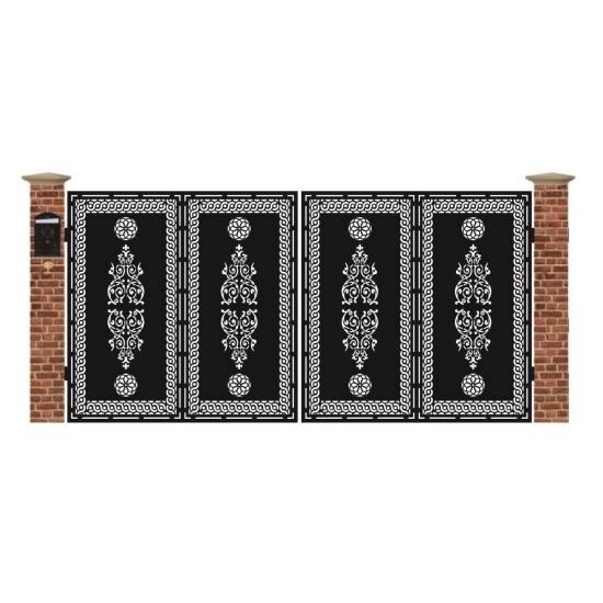 Poarta acces auto mare din tabla debitata cu plasma N368 3884x1940 mm
