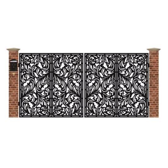 Poarta acces auto mare din tabla debitata cu plasma N265 3884x1940 mm
