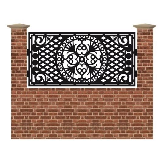 Panou de gard mic din tabla debitata cu plasma N348 990x1940 mm