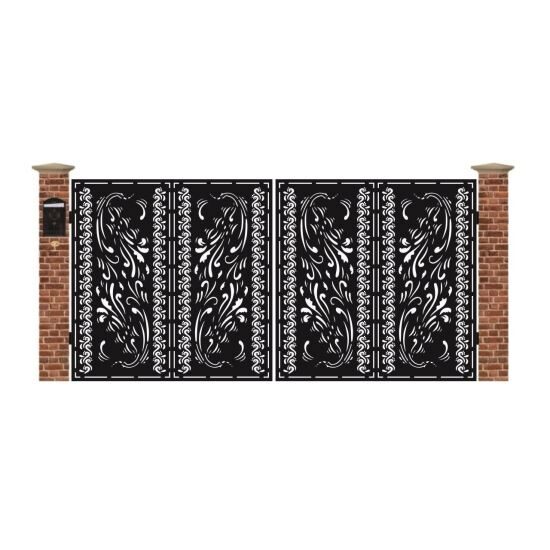 Poarta acces auto mare din tabla debitata cu plasma N267 3884x1940 mm