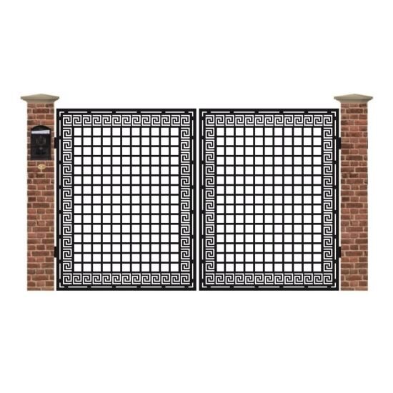 Poarta acces auto mica din tabla debitata cu plasma F158 3000x1940 mm