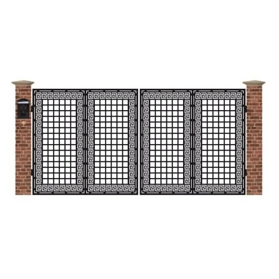 Poarta acces auto mare din tabla debitata cu plasma F158 3884x1940 mm