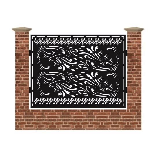Panou de gard mare din tabla debitata cu plasma N267 1500x1940 mm