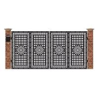 Poarta acces auto mare din tabla debitata cu plasma N256 3884x1940 mm