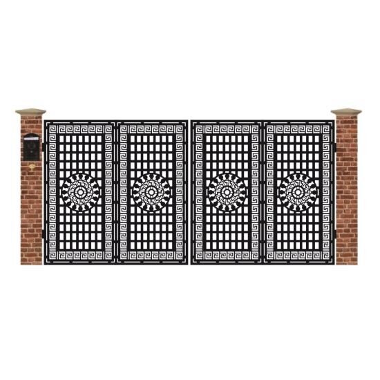 Poarta acces auto mare din tabla debitata cu plasma N256 3884x1940 mm