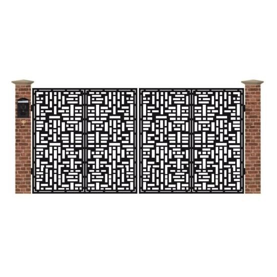 Poarta acces auto mare din tabla debitata cu plasma N219 3884x1940 mm