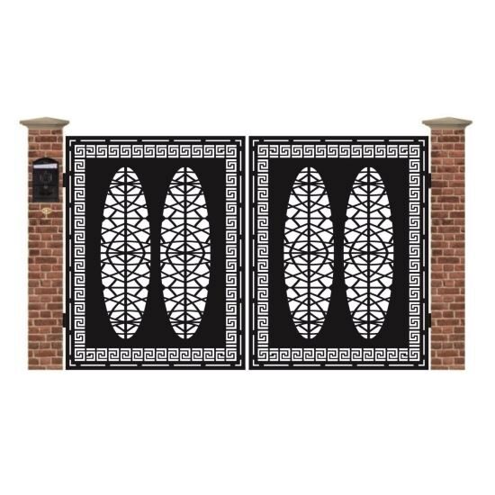Poarta acces auto mica din tabla debitata cu plasma A12 3000x1940 mm