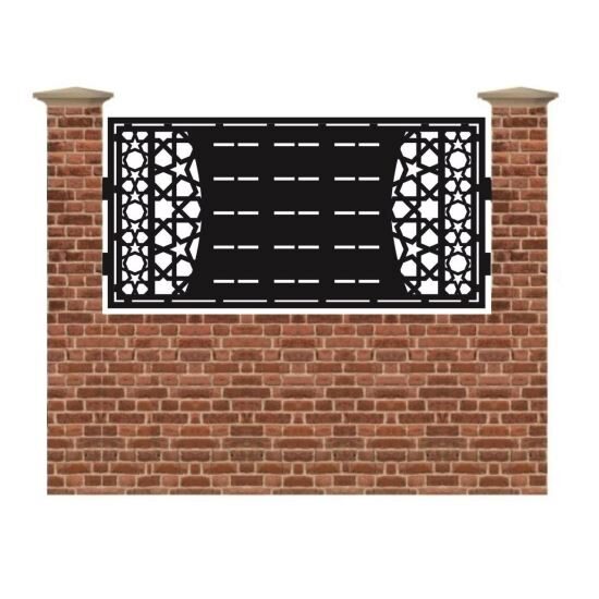 Panou de gard mic din tabla debitata cu plasma STARS 990x1940 mm