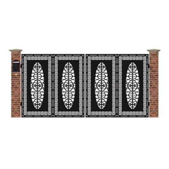 Poarta acces auto mare din tabla debitata cu plasma A12 3884x1940 mm