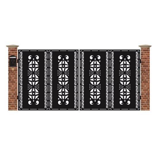Poarta acces auto mare din tabla debitata cu plasma F130 3884x1940 mm