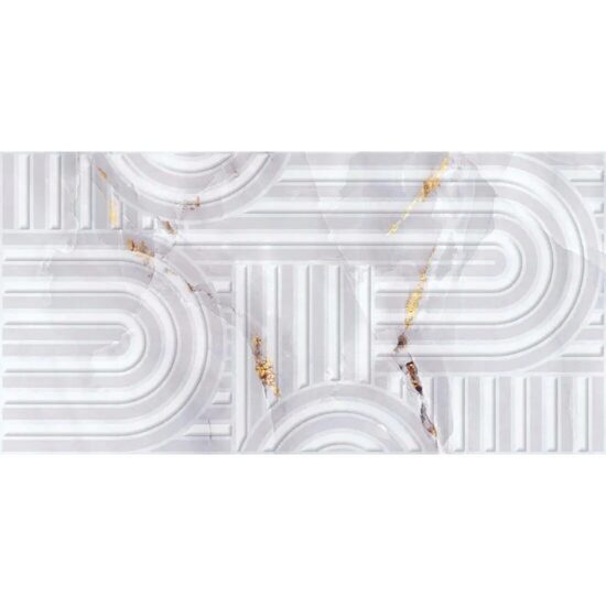 Piesa decorativa Mirage 2660-0113, model marmura, gri, 60x30 cm, finisaj lucios