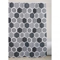 Perdea dus 180x200cm, model geometric, gri