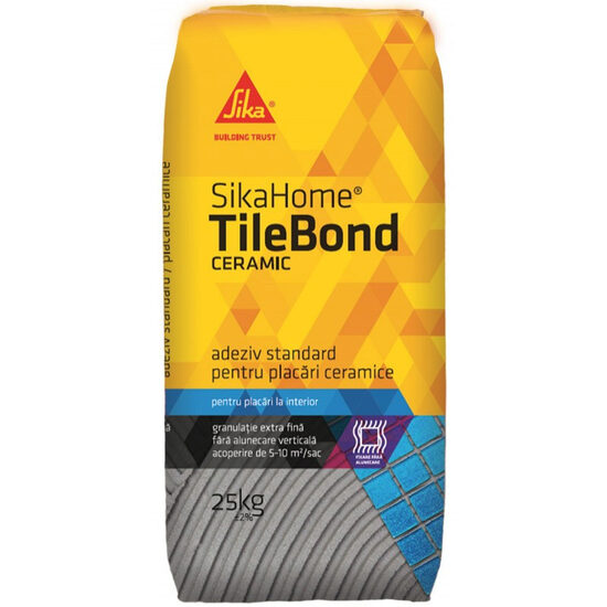 Adeziv de interior pentru placari gresie si faianta SikaHome TileBond Ceramic 25 Kg