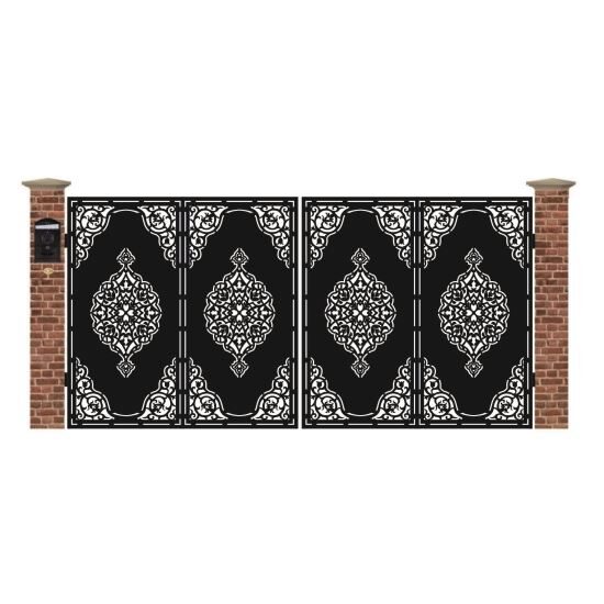Poarta acces auto mare din tabla debitata cu plasma INDIA 3884x1940 mm