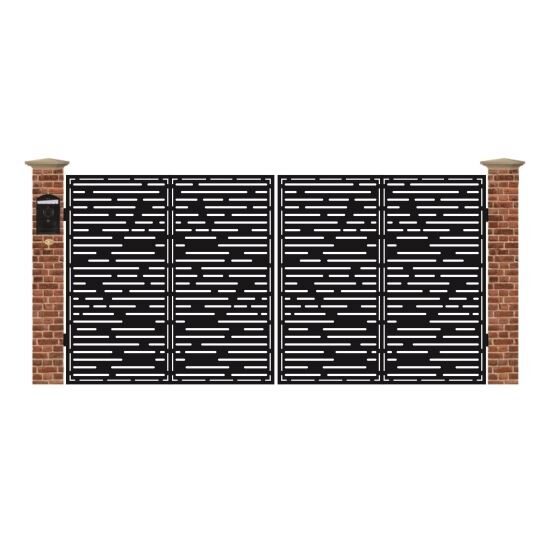 Poarta acces auto mare din tabla debitata cu plasma LINEA 3884x1940 mm