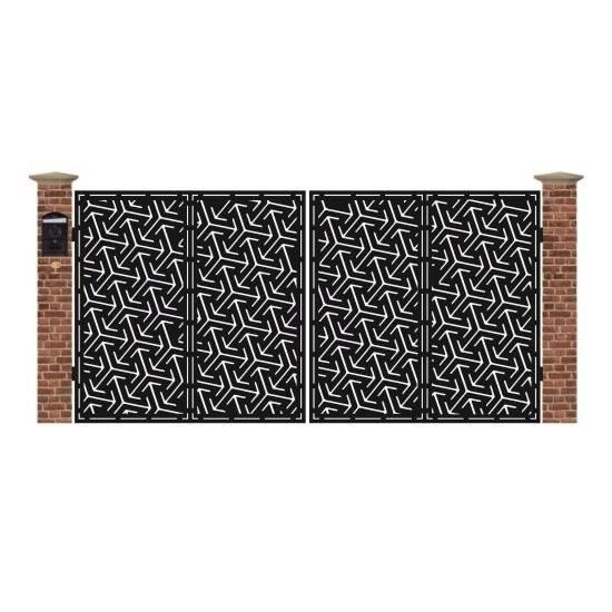 Poarta acces auto mare din tabla debitata cu plasma TRES 3884x1940 mm