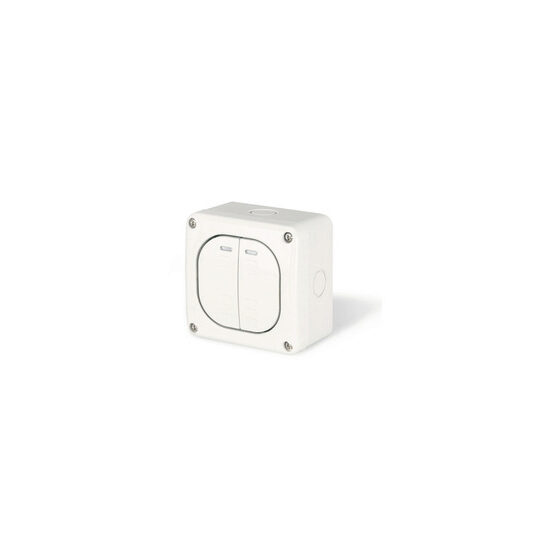 Întrerupător dublu 1P, 10 A, cu protecție, cod 137.5021