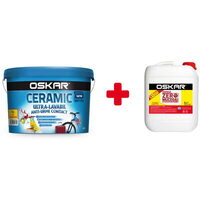 Vopsea lavabilă de interior OSKAR Ceramic, satin disp int alb 15 L+amorsa 4 L