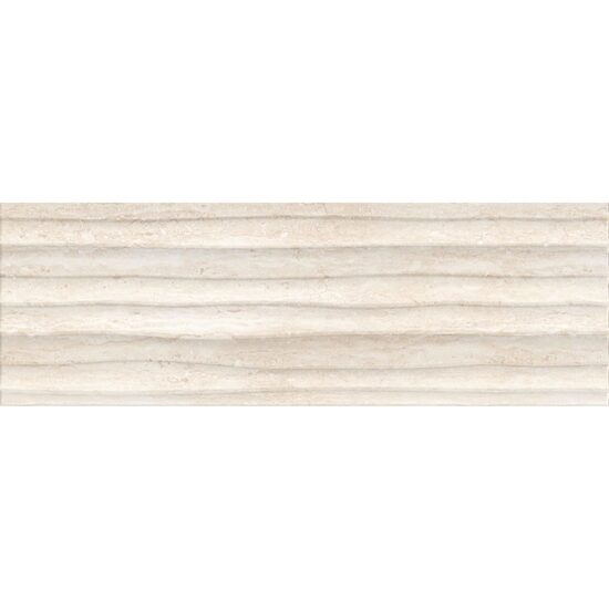 Piesa decorativa Dec Dune Travertin, model marmura, A071, 25x75 cm, culoare crem, finisaj lucios