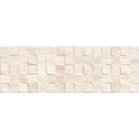 Piesa decorativa Dec Cubik Travertin, model mozaic, A071, 25x75 cm, culoare crem, finisaj lucios, 1,51 mp/cutie