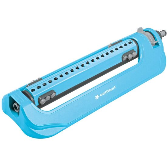 Aspersor oscilant Cellfast Opti Ideal, 20 duze, acoperire 263 m², plastic, gri/albastru