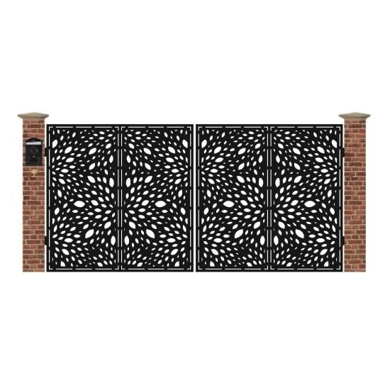 Poarta acces auto mare din tabla debitata cu plasma SEED 3884x1940 mm