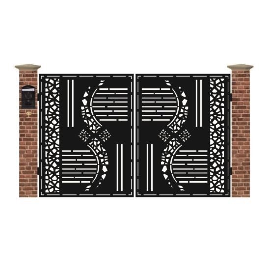 Poarta acces auto mica din tabla debitata cu plasma DOOR 3000x1940 mm