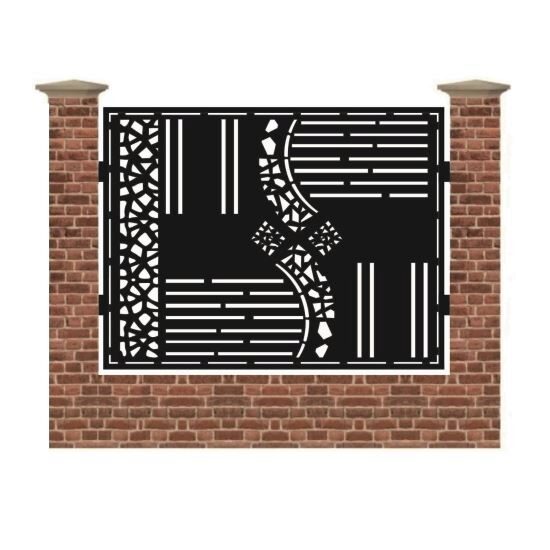 Panou de gard mare din tabla debitata cu plasma DOOR 1500x1940 mm