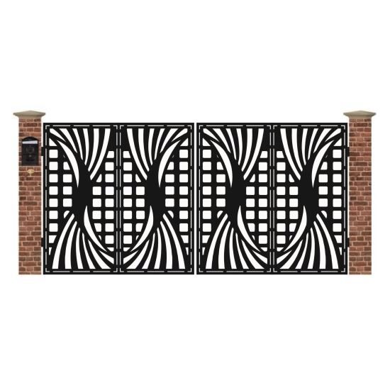 Poarta acces auto mare din tabla debitata cu plasma MAX 3D 3884x1940 mm