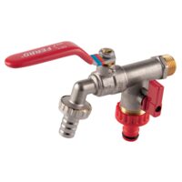 Robinet scurgere 1/2", din alama, cu 2 iesiri si racord rapid, KCD1