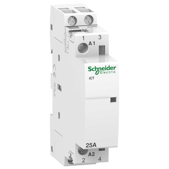Contactor modular Schneider Electric Electric Acti9 iCT A9C20732, 25 A, 2NO, bobină 230–240 V AC, 50 Hz