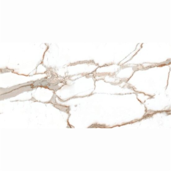 Gresie rectificata Orobianco White 6170, tip marmura, 60x120 cm, alb