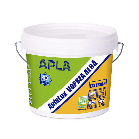 Vopsea superlavabilă pentru exterior AplaLux, alb, 5 L