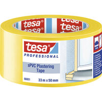 Bandă tencuiala tesa® 33 m x 50 mm galben PVC rezistent la UV pentru exterior