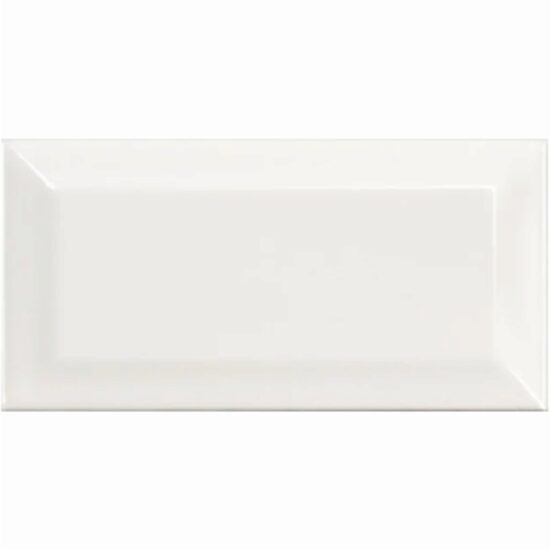 Faianta Metro White model marmura 10x20 cm, finisaj lucios, culoare alba