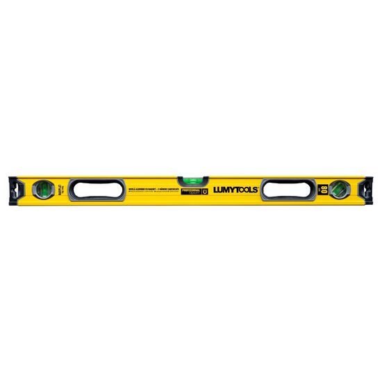 Nivelă cu bulă, aluminiu Lumytools LT16598, 80 cm, 3 bule, manere cauciucate, baza magnetica