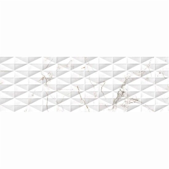 Faianta rectificata Marble Venato Diamond White 3388, model marmura, 24.4x74.4 cm, alb