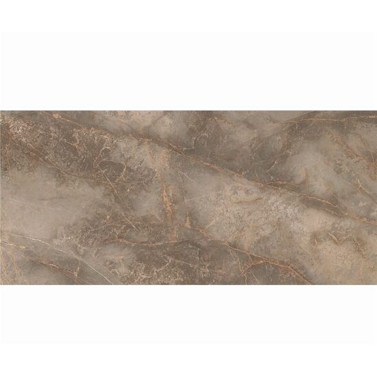 Lastra - placa mare gresie XXL - rectificata Manhattan Earth Natural, model marmura, 120x260 cm, culoare maro, finisaj mat