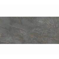 Lastra - placa mare gresie XXL - rectificata Manhattan Dark Natural, model marmura, 120x260 cm, culoare gri, finisaj mat