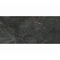 Lastra - placa mare gresie XXL - rectificata Manhattan Midnight, model marmura, 120x260 cm, culoare negru, finisaj lucios