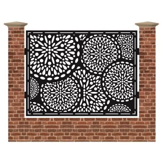 Panou de gard mare din tabla debitata cu plasma Max Circles 1500 x 1940 mm