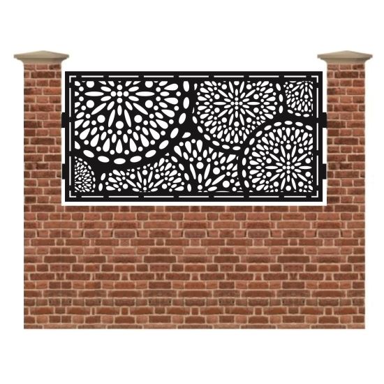 Panou de gard mic din tabla debitata cu plasma Max Circles 990x1940 mm