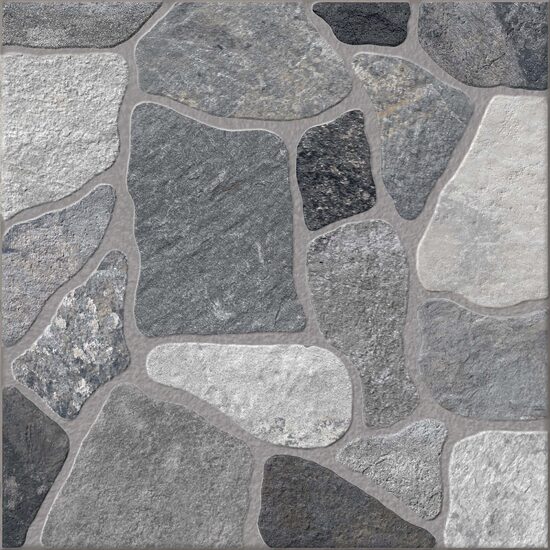 Gresie model piatra 6567 Castro Grey, 45x45 cm, Gri