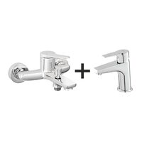 Pachet Baterie perete cada/dus Stratos, crom fara accesorii BSC1 + Baterie stativa lavoar Ritto BTR2