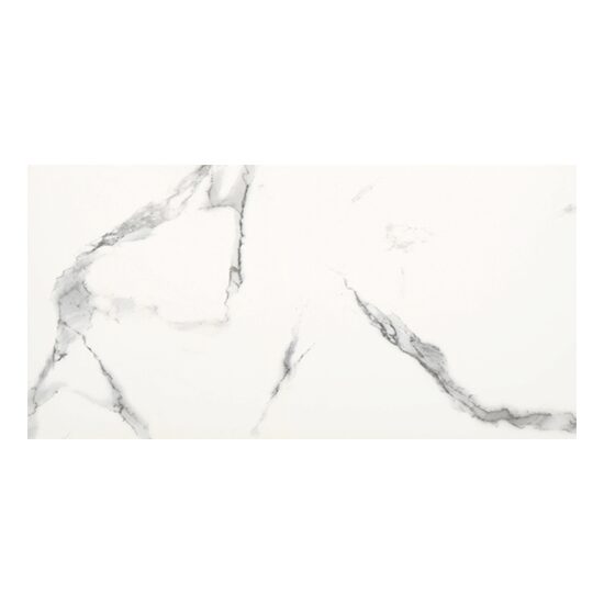 Faianta rectificata Maxi White, model marmura, 30x60 cm, Alb, finisaj lucios