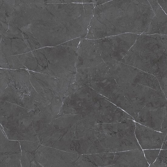 Gresie rectificata Pulpis Antracit, model marmura, 60x60 cm, PUL3, Antracit, finisaj lucios