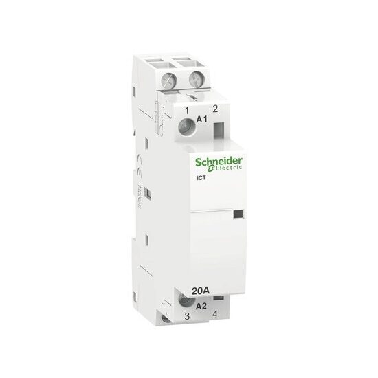 Contactor modular Schneider Electric Electric Acti9 iCT A9C22722, 20 A, 2NO, bobină 230–240 V AC, 50 Hz