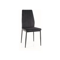 Scaun dining / bucatarie ATOM catifea Negru 19 Bluvel/cadru negru ATOMVCC