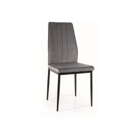 Scaun dining / bucatarie ATOM catifea Gri 14 Bluvel/cadru negru ATOMVCSZ